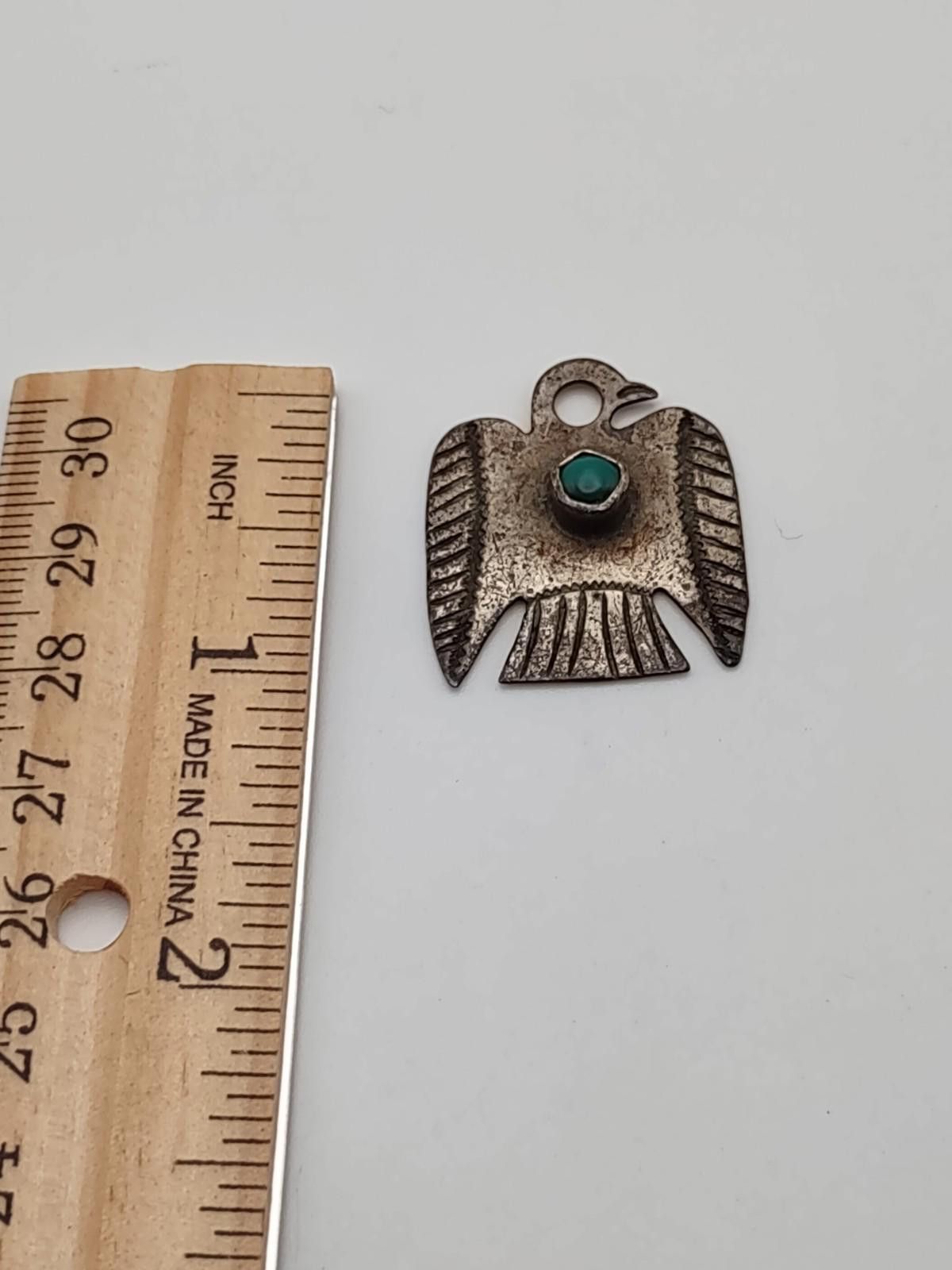 The Unbranded Brand Thunderbird Pendant Southwestern Silver Tone Turquoise Color Size ONE SIZE - 4 Thumbnail