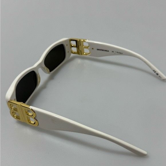 Balenciaga Balenciaga Dynasty 51MM Rectangular Sunglasses White Size ONE SIZE - 3 Thumbnail