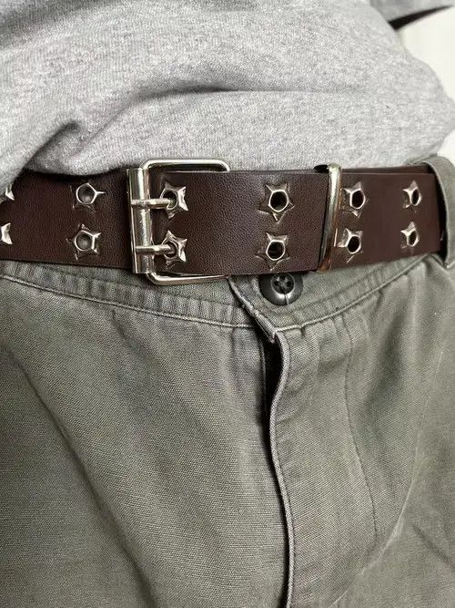Japanese Brand Star Rivet Belt (coffee brown) Size ONE SIZE - 2 Thumbnail