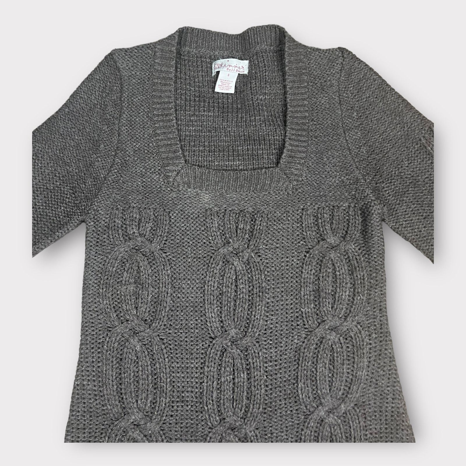 Nordstrom Glimmer By J.J. Basic | Vintage Y2K Cable Knit Sweater Dress Size S / US 4 / IT 40 - 5 Thumbnail