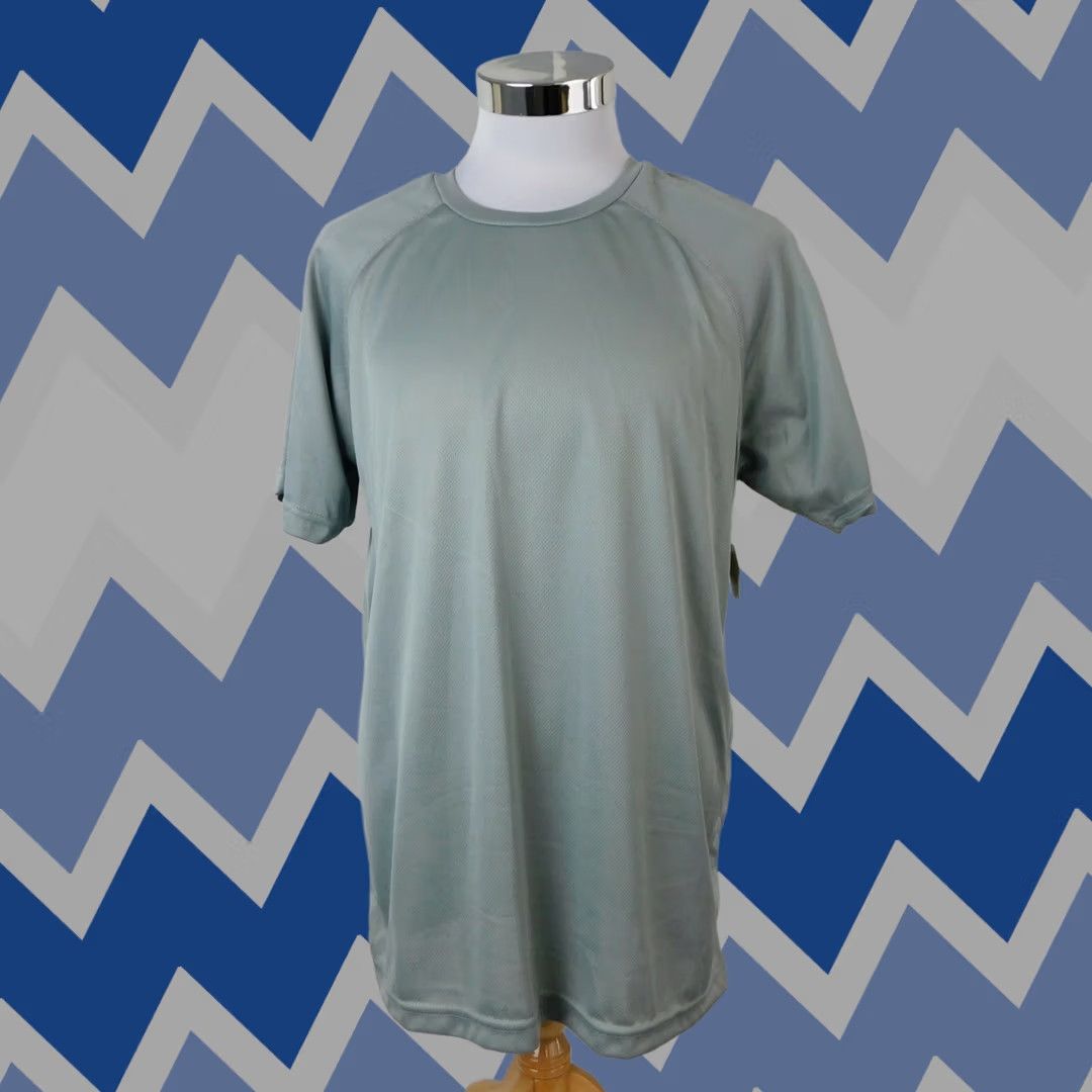 Vintage Zone Pro Sport T-Shirt Mens Short Sleeve Crew Neck Gray L Regular 100% Polyester Sports Running Gym Training Size US L / EU 52-54 / 3 - 1 Thumbnail