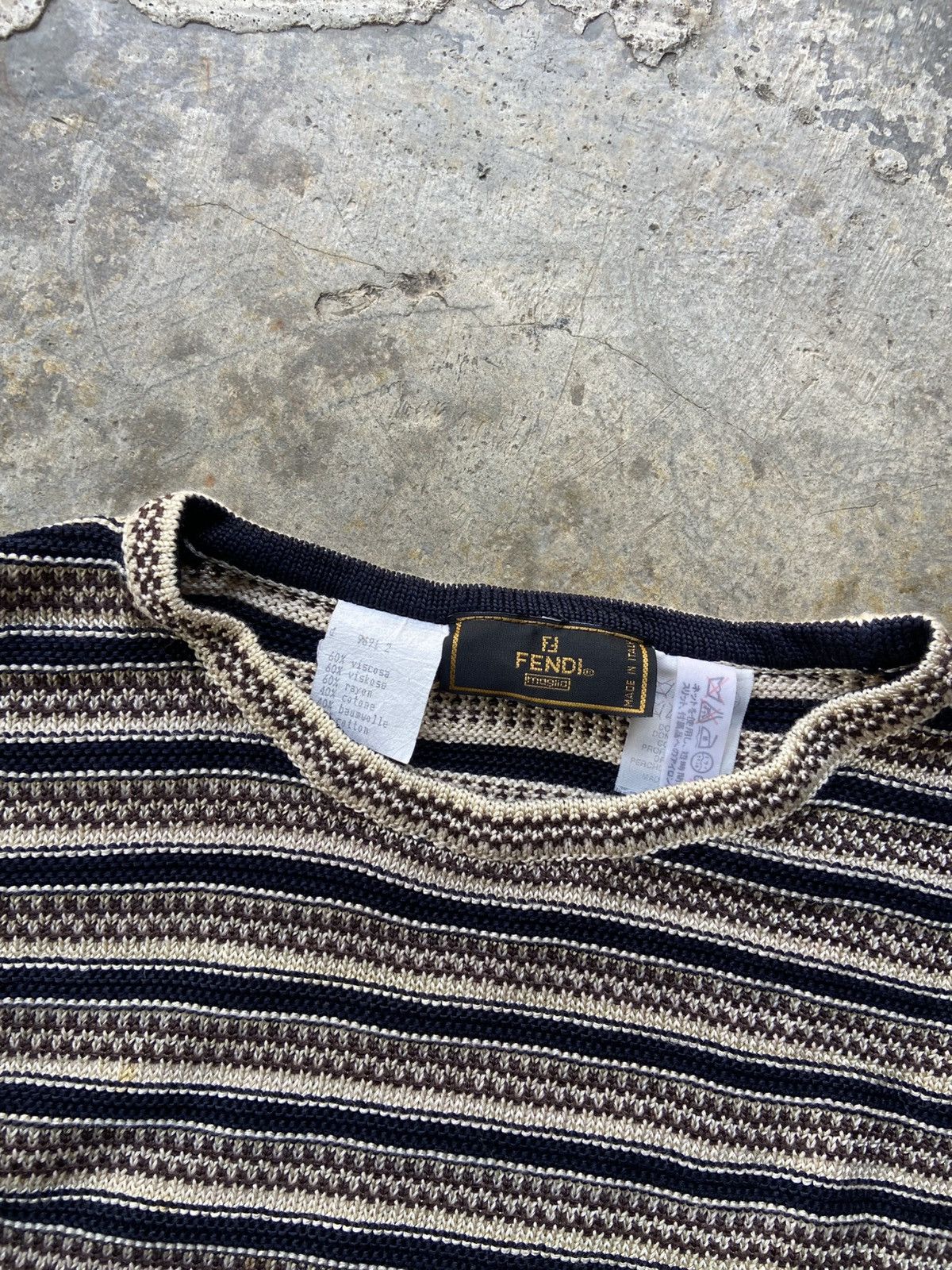Fendi Archive SS98 Fendi ‘Maglia Striped’ Essential Line Knit Tee Size US L / EU 52-54 / 3 - 2 Thumbnail