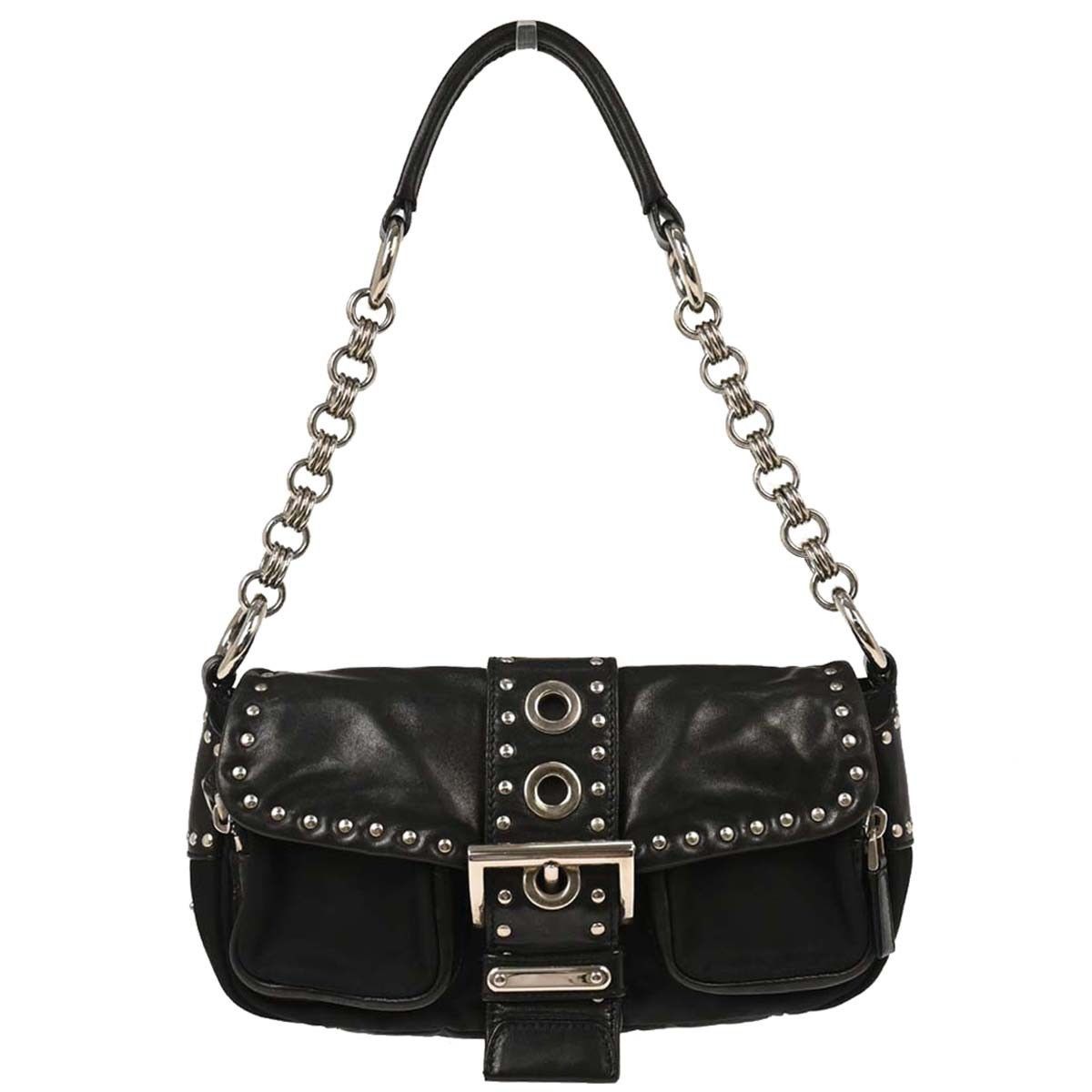 Prada Prada Vintage Shoulder Bag Nylon and Leather Size ONE SIZE - 1 Thumbnail