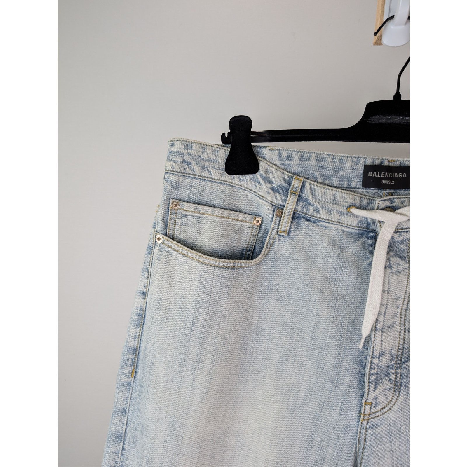 Balenciaga o1rshd1 Oversized Baggy Denim Pants in Bleached Ring Size US 32 / EU 48 - 6 Thumbnail