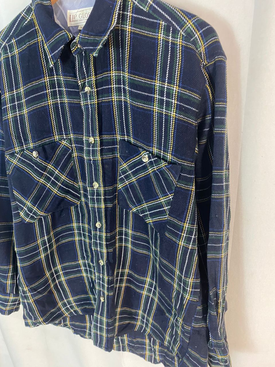 Flannel × Japanese Brand × Vintage Vintage Lip gloss wool flannel button up shirt Size US L / EU 52-54 / 3 - 2 Thumbnail