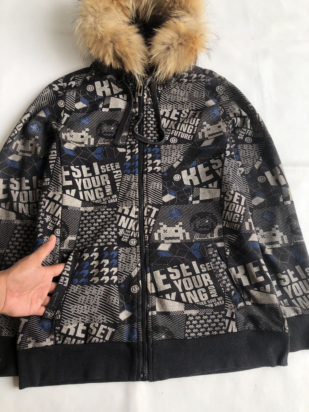 If Six Was Nine Japanese Unionbay Poem Zipp Fur Hoodie if six was nine style Size US L / EU 52-54 / 3 - 5 Thumbnail