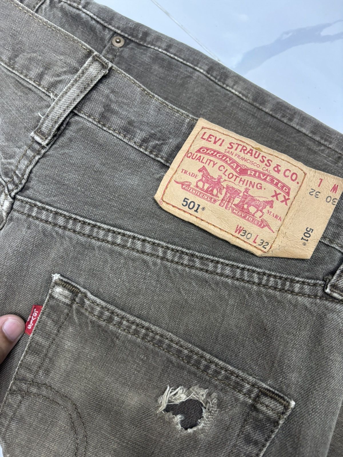 Kapital THRASHED Rusty Brown Levis 501 Distress Denim Rick Owens Size US 30 / EU 46 - 9 Thumbnail