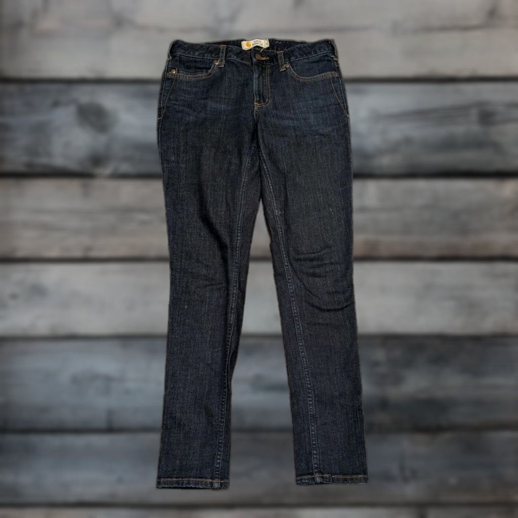 Carhartt Carhartt Jeans Women 6 31x29 Layton Slim Fit Skinny Leg Mid Rise Dark Wash Size 28" / US 6 / IT 42 - 1 Thumbnail
