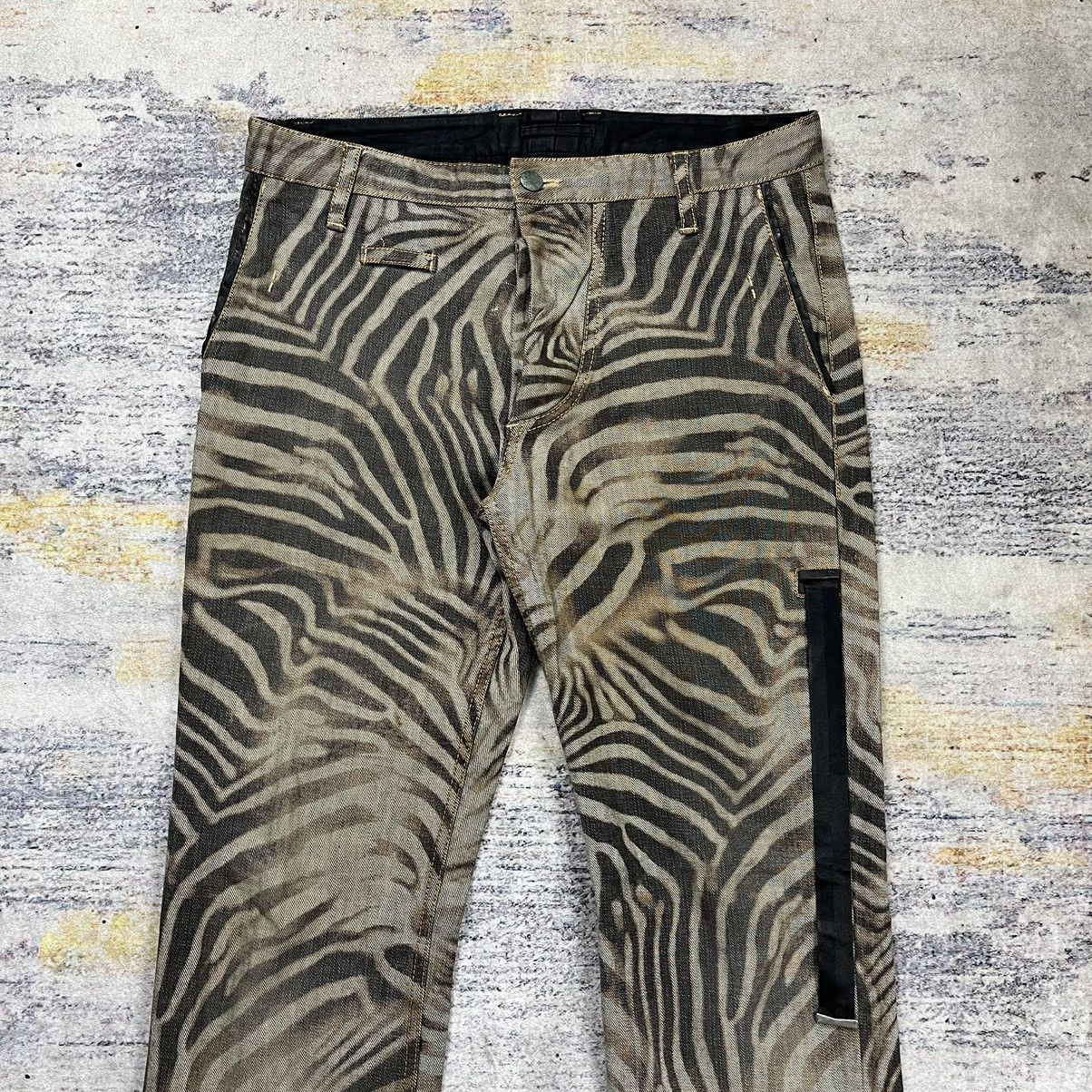 Hysteric Glamour × Tom Rebl Tom Rebl Zebra print denim pants Size US 33 - 6 Thumbnail