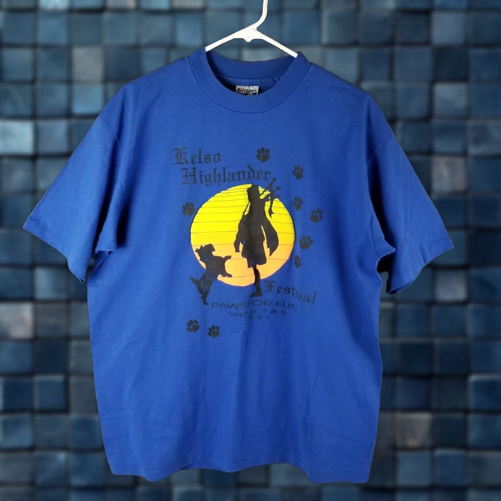 Vintage Scottish Terrier Shirt Large Actual Single Stitch Kelso Festival 1991