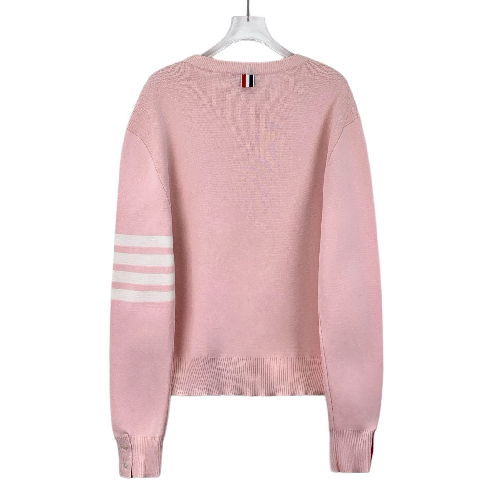 Thom Browne Thom Browne Four-Bar Cotton Sweater Pink (2) Size US M / EU 48-50 / 2 - 2 Thumbnail