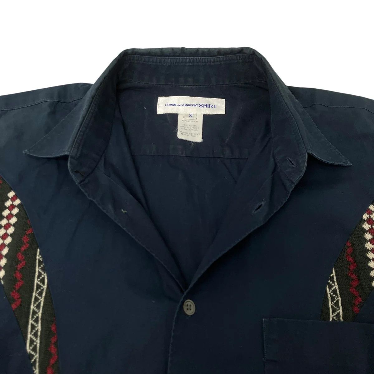 Comme des Garcons SHIRT Knit Panel Short Sleeve Button Up Shirt Size US S / EU 44-46 / 1 - 3 Thumbnail