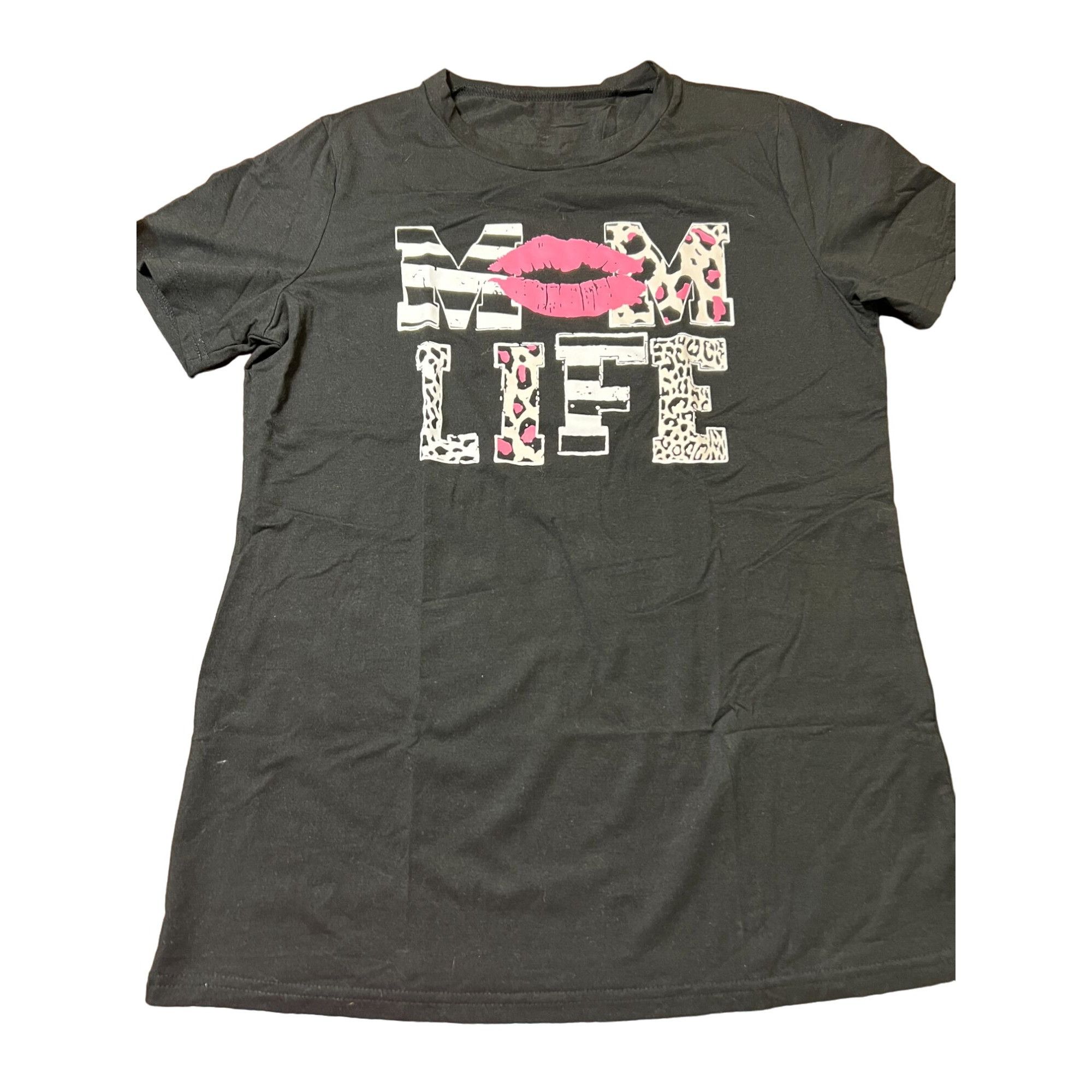 Other Mom Life Graphic T-Shirt Shirt Fun Animal Print & Lip Design Size L / US 10 / IT 46 - 1 Thumbnail