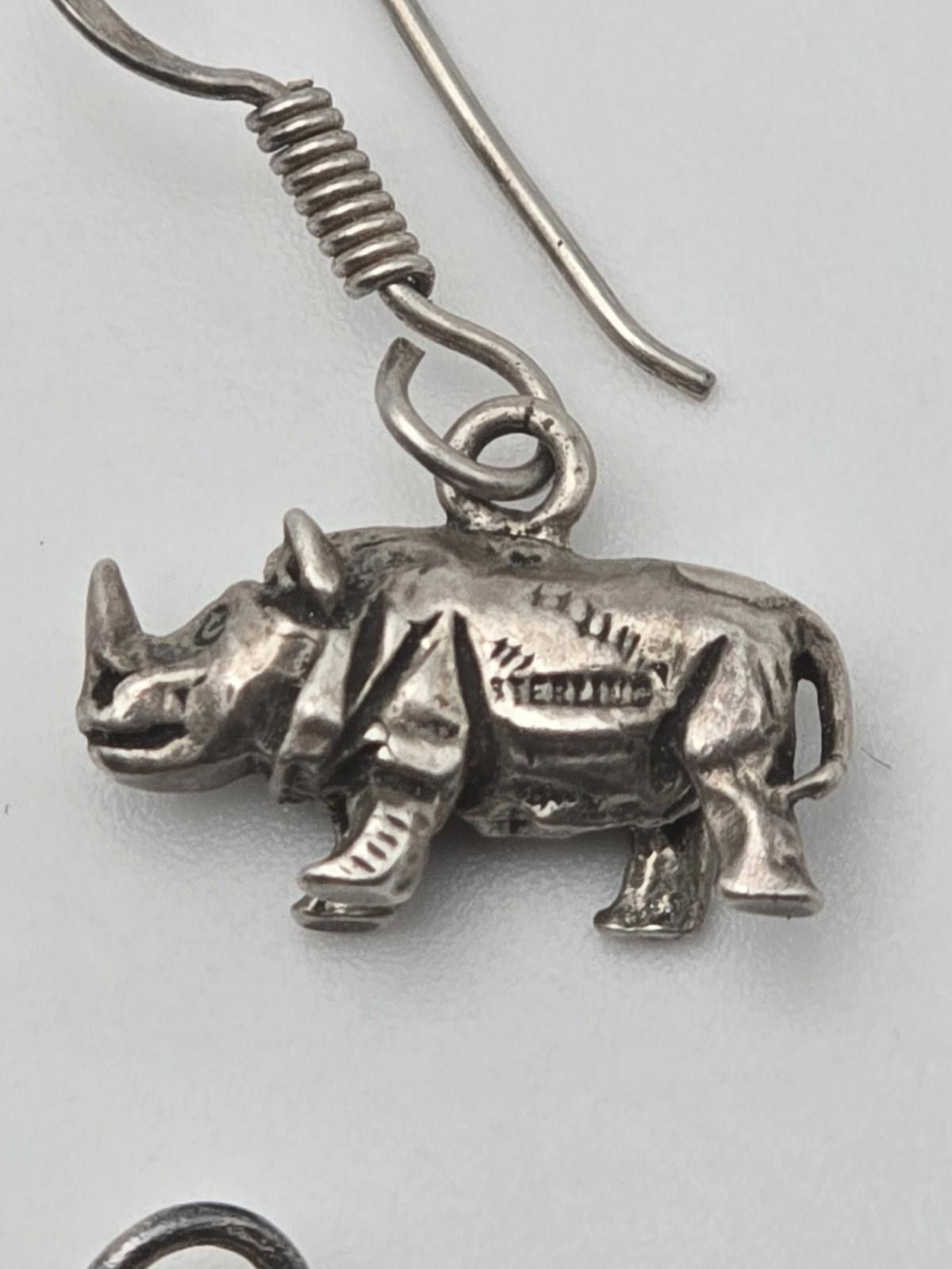 Other Sterling Silver Rhino Earring & Charm Set (4pc) Size ONE SIZE - 2 Thumbnail