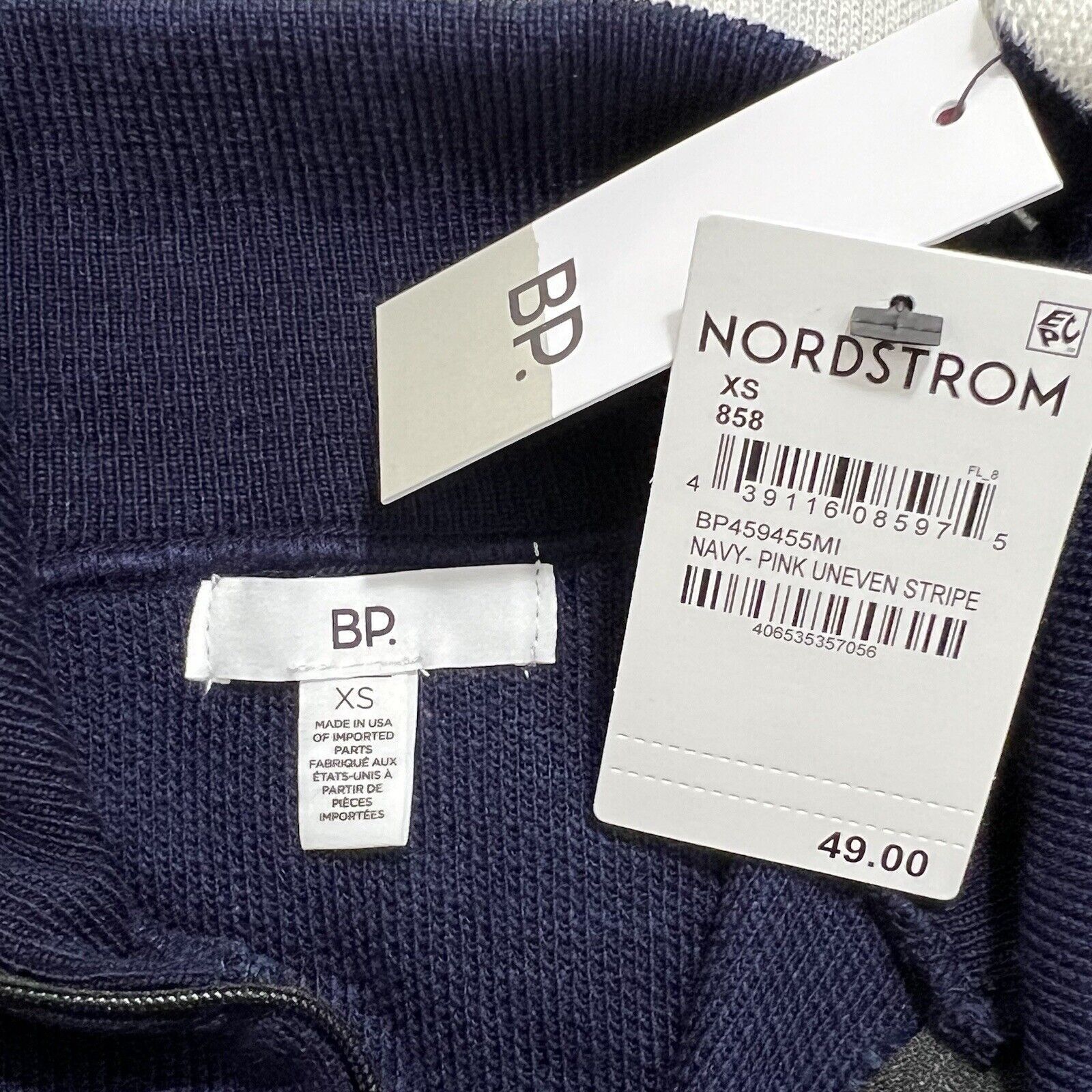 Nordstrom Nordstrom Blue White Pink Quarter Zip Striped Sweatshirt NWT Size XS / US 0-2 / IT 36-38 - 3 Thumbnail
