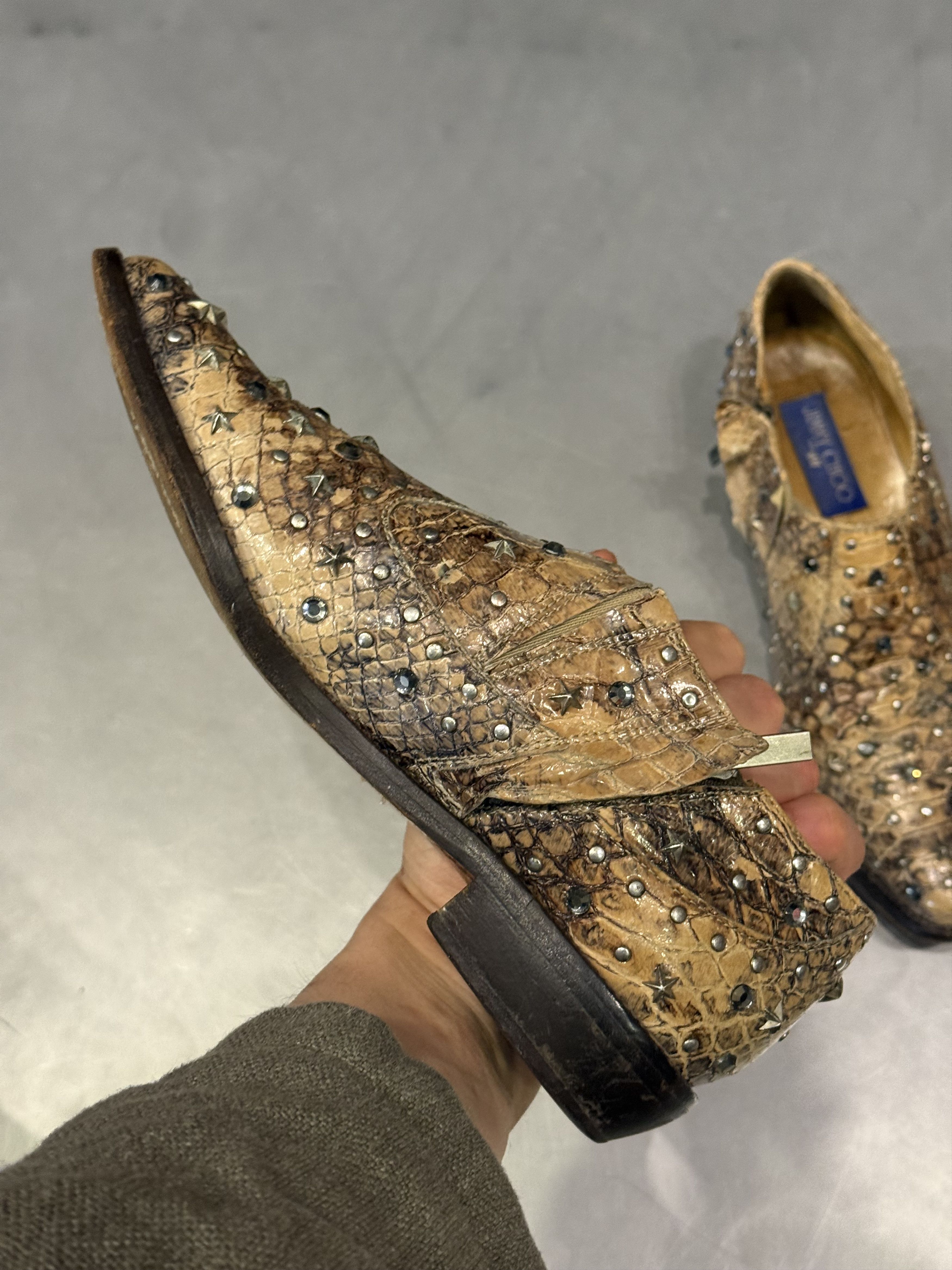 Jimmy Choo Jimmy Choo for H&M exotic python leather studded boots Size US 7 / IT 37 - 2 Thumbnail