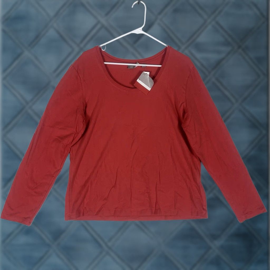 Croft & Barrow Croft & Barrow Womens XL T-Shirt Long Sleeve Solid Stretch NWT Orange Size XL / US 12-14 / IT 48-50 - 1 Thumbnail