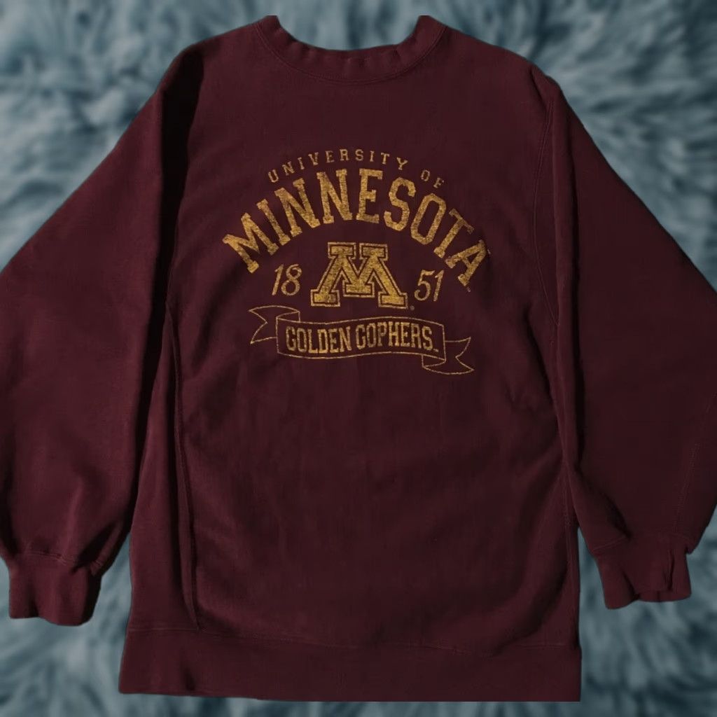 Vintage Vtg Minnesota Gophers Faded Reverse Weave Sweatshirt M School Track Grunge 90s Hoodie Mens Red 90s Grunge University of Minnesota Shirt/Hoodie Size US M / EU 48-50 / 2 - 1 Thumbnail