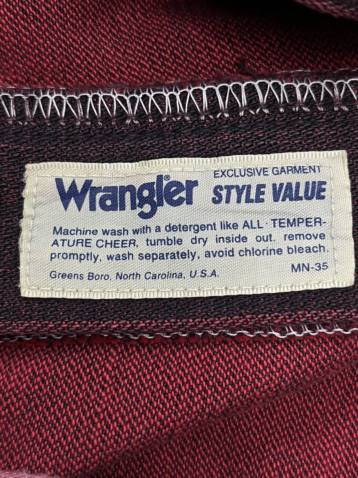 Wrangler 🔥VERY RARE🔥Vintage WRANGLER Smoke Maroon Flare Denim Size US 30 / EU 46 - 7 Thumbnail