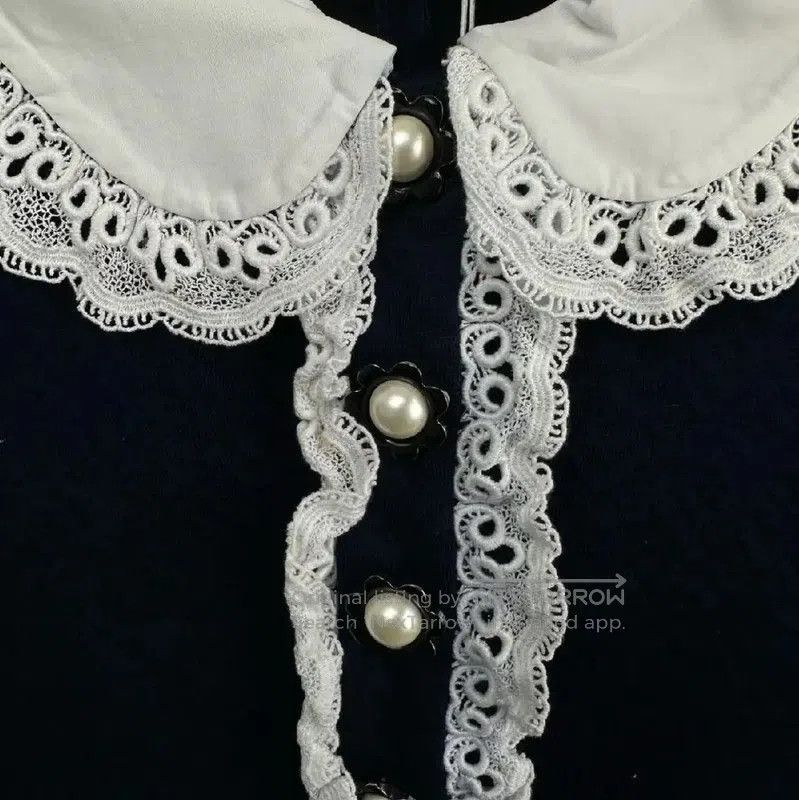 Miu Miu Miu Miu Navy Cotton Dress with Lace Details . Size S / US 4 / IT 40 - 3 Thumbnail