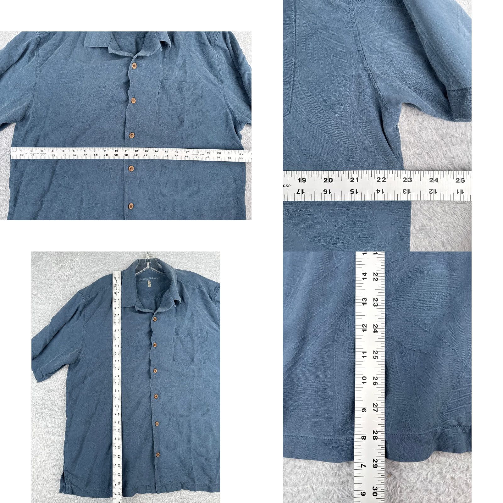 Tommy Bahama Tommy Bahama Shirt Men Large Blue Floral 100% Silk Button Up Hawaiian Read Size US L / EU 52-54 / 3 - 8 Thumbnail
