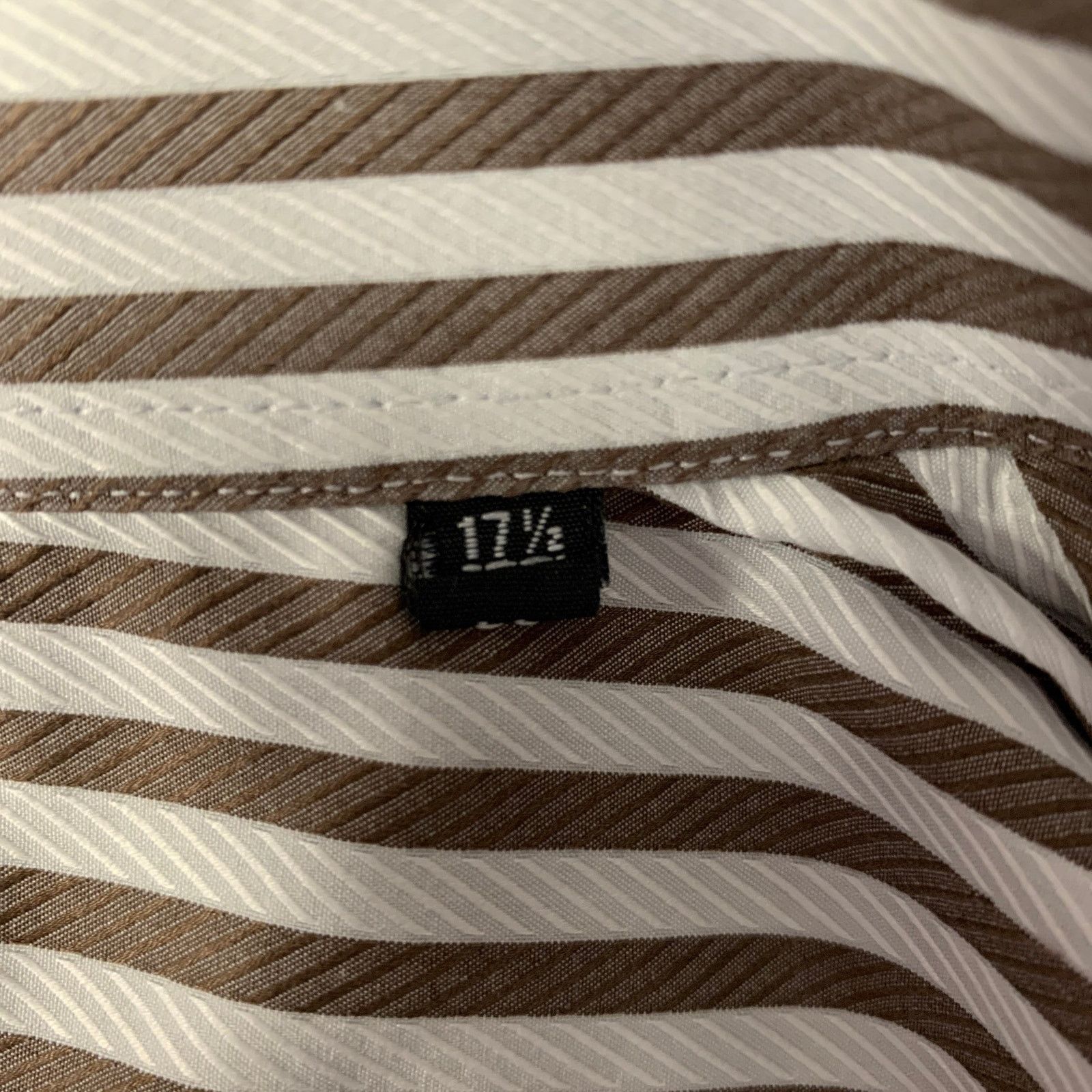 Paul Smith PAUL SMITH White Brown Striped Cotton Long Sleeve Shirt Size US XL / EU 56 / 4 - 6 Thumbnail