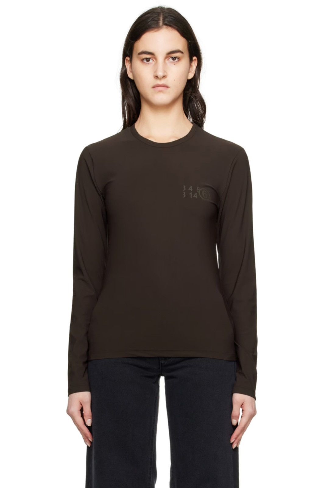 Maison Margiela !DS! SS23 Maison Margiela Printed Logo Chocolate Long Sleeve Size L / US 10 / IT 46 - 1 Thumbnail