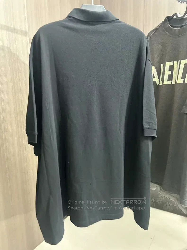 Balenciaga Balenciaga Embroidered Polo Shirt Short Sleeve Black Size US M / EU 48-50 / 2 - 2 Thumbnail