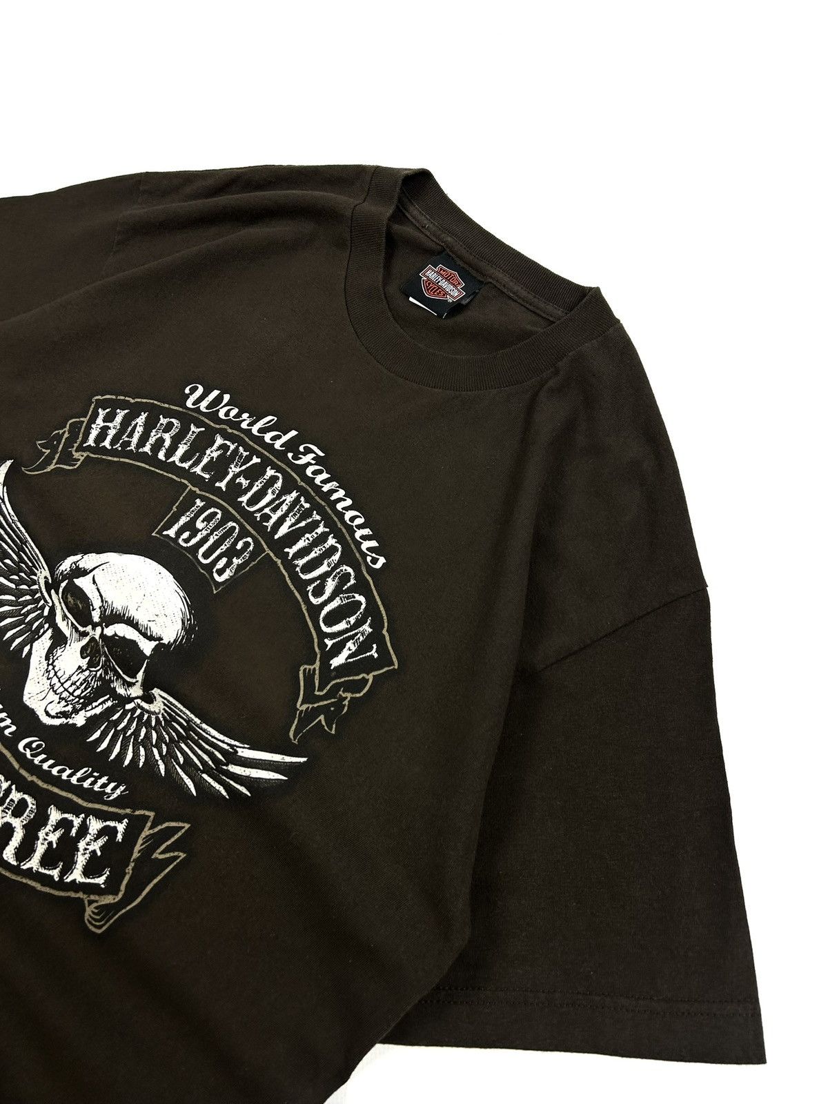 Harley Davidson Vintage Harley Davidson Switzerland Lausanne Brown Tee L Size US L / EU 52-54 / 3 - 5 Thumbnail