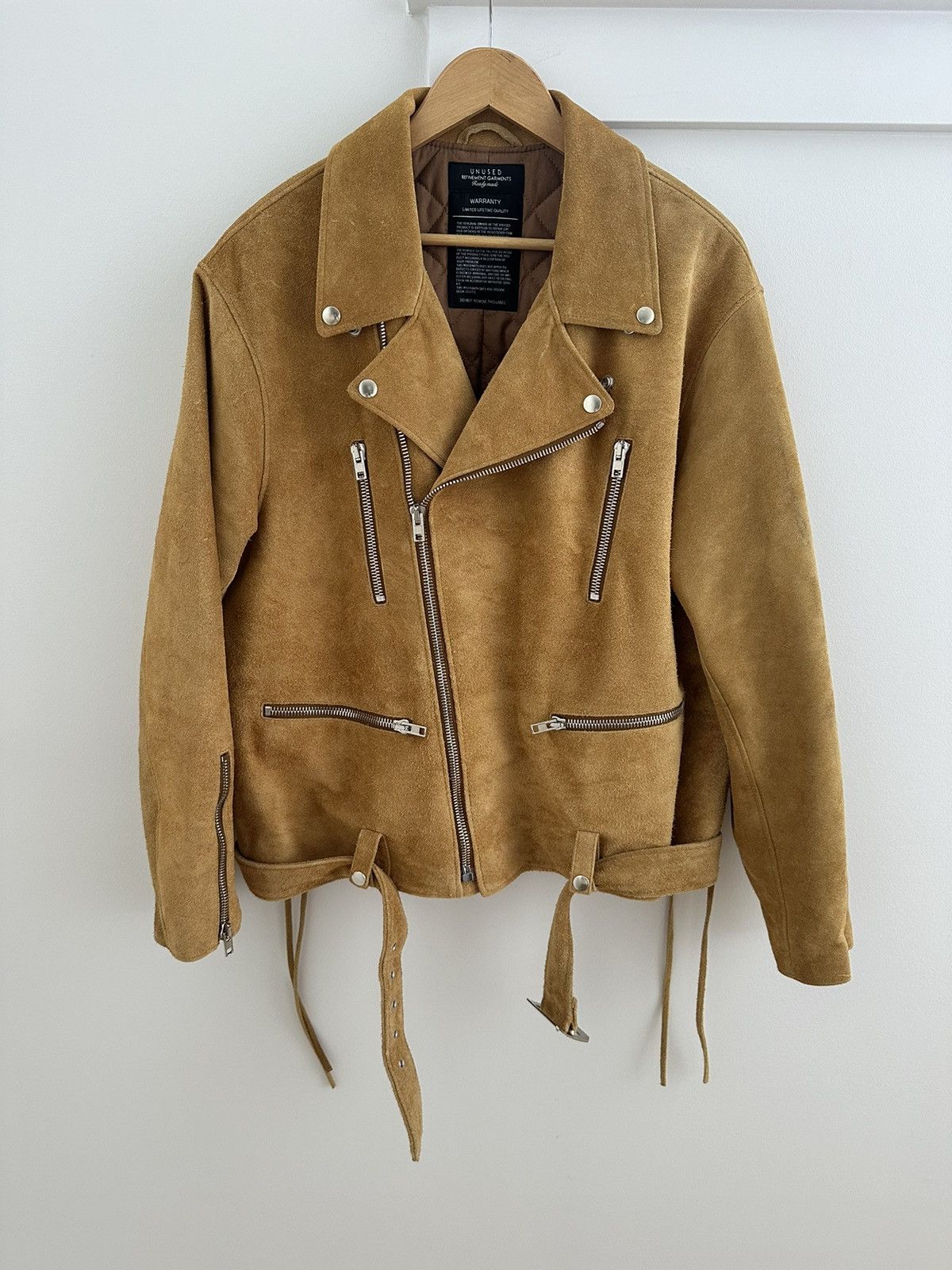 Unused Biker jacket in calf suede Size US XL / EU 56 / 4 - 1 Thumbnail