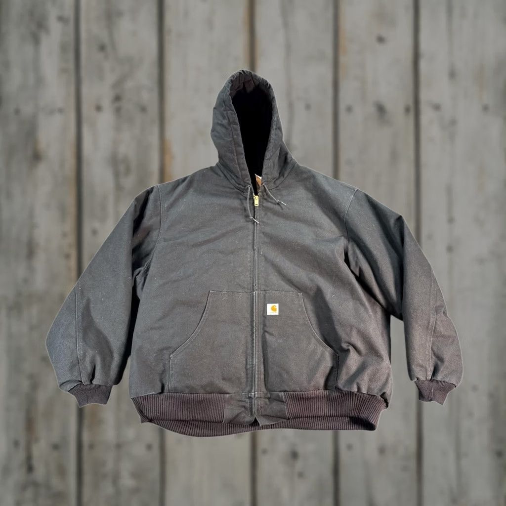 Carhartt VINTAGE Carhartt Jacket Mens 3XL Black J140 Hooded Quilted Lined Made in USA Size US XXL / EU 58 / 5 - 1 Thumbnail