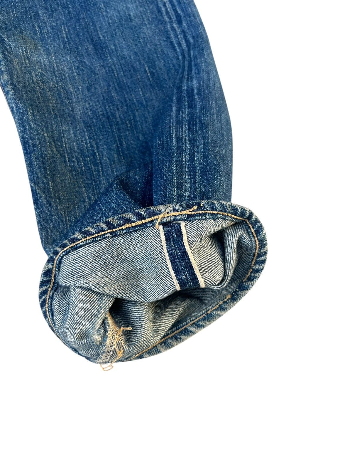 Full Count & Co. Vintage Full Count Trashed Dirty Mud Denim Selvedge Jeans Size US 29 - 14 Thumbnail