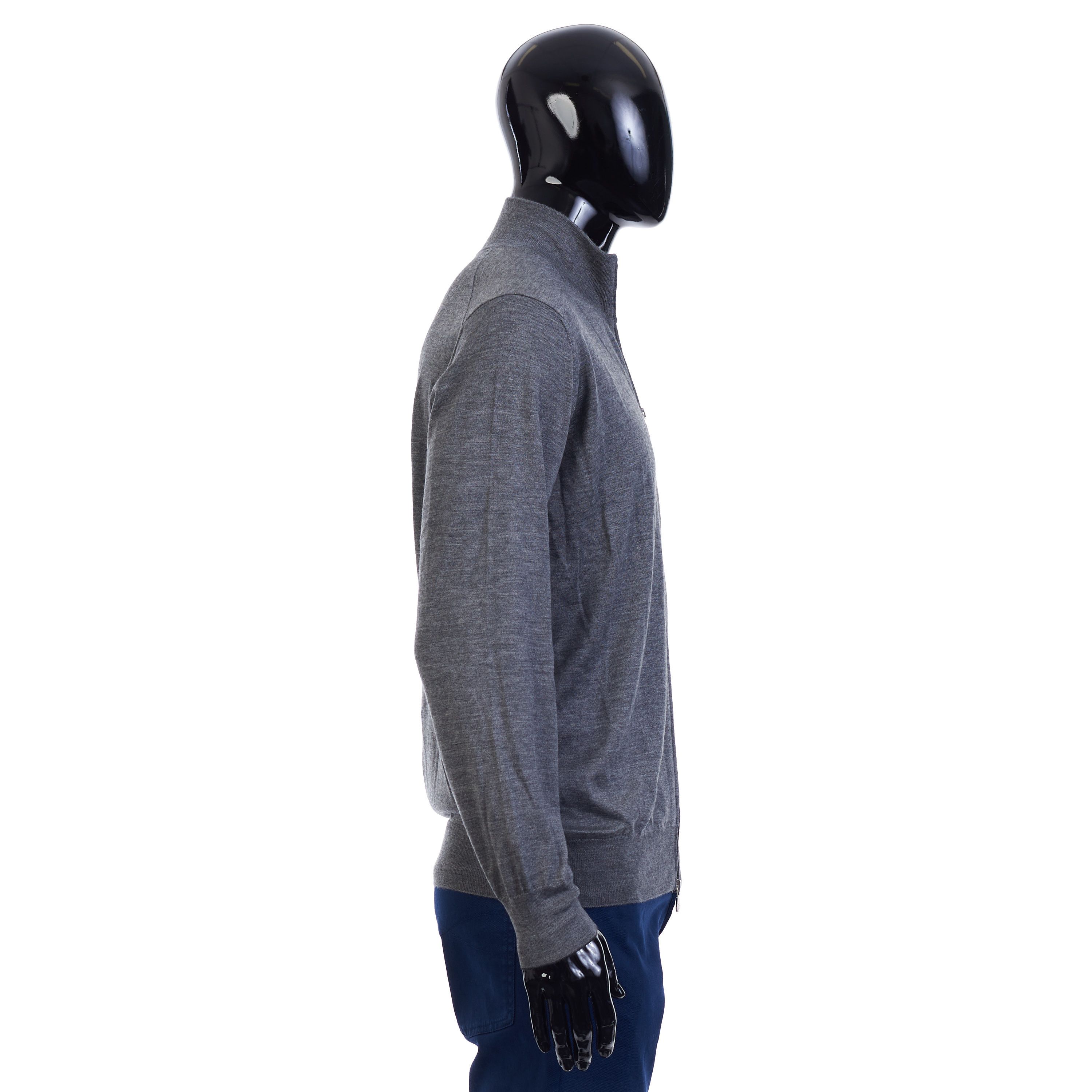 Brunello Cucinelli Dark Gray Full Zip Up Sweater - Lightweight Cashmere & Silk Size US M / EU 48-50 / 2 - 7 Thumbnail
