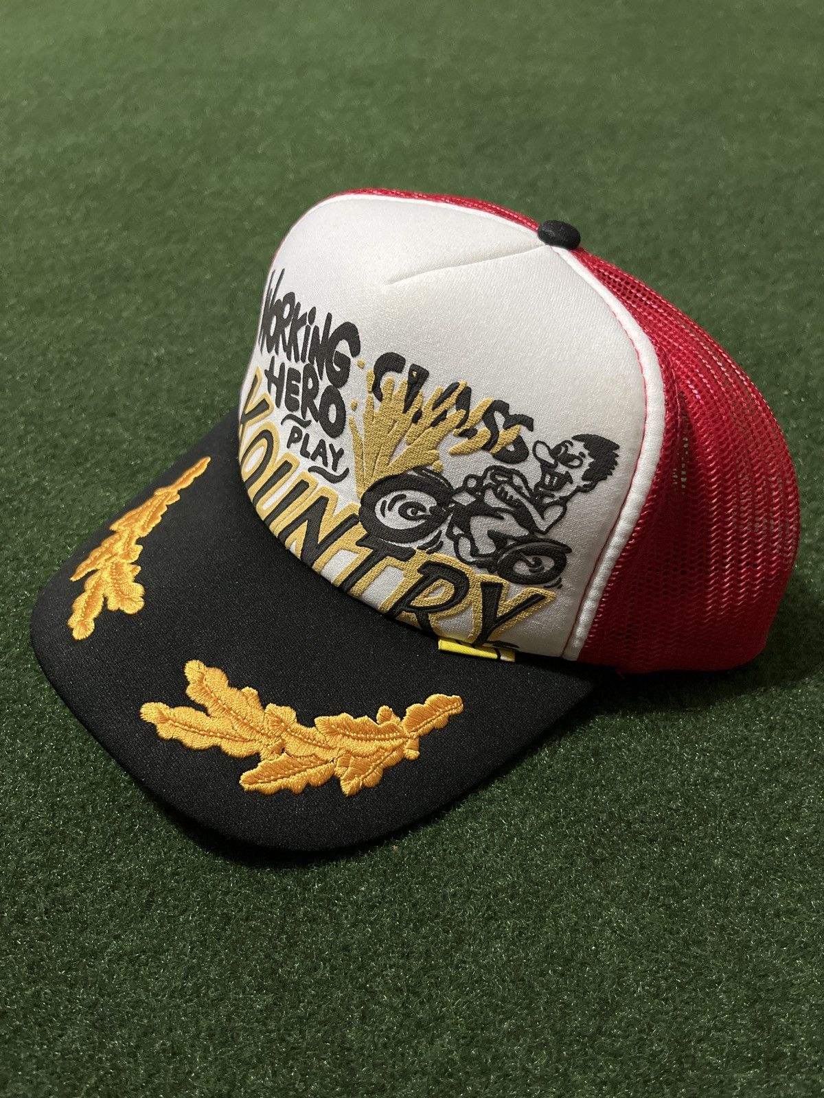 Kapital KAPITAL WORKING CLASS HERO TRUCKER HAT RED/WHITE/BLACK Size ONE SIZE - 2 Thumbnail