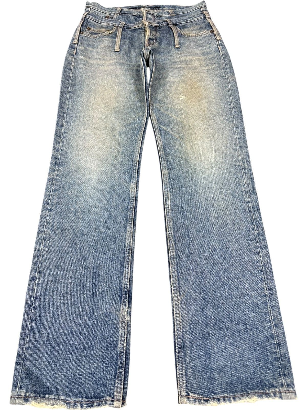 Japanese Brand Vintage Japanese Brand Double Waist Mud Wash Distressed Jean Size US 30 / EU 46 - 1 Thumbnail