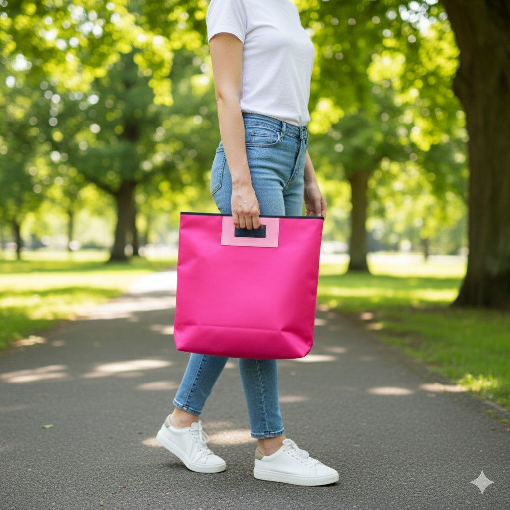 Other Clinique 16x14x3" NEW Large Hot Pink Tote Portfolio Bag Size ONE SIZE - 2 Thumbnail