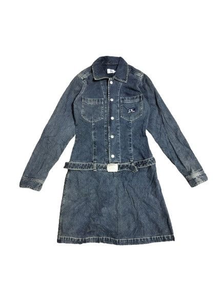 Calvin Klein Vintage Calvin Klein Denim Belt Dress Size S / US 4 / IT 40 - 1 Thumbnail