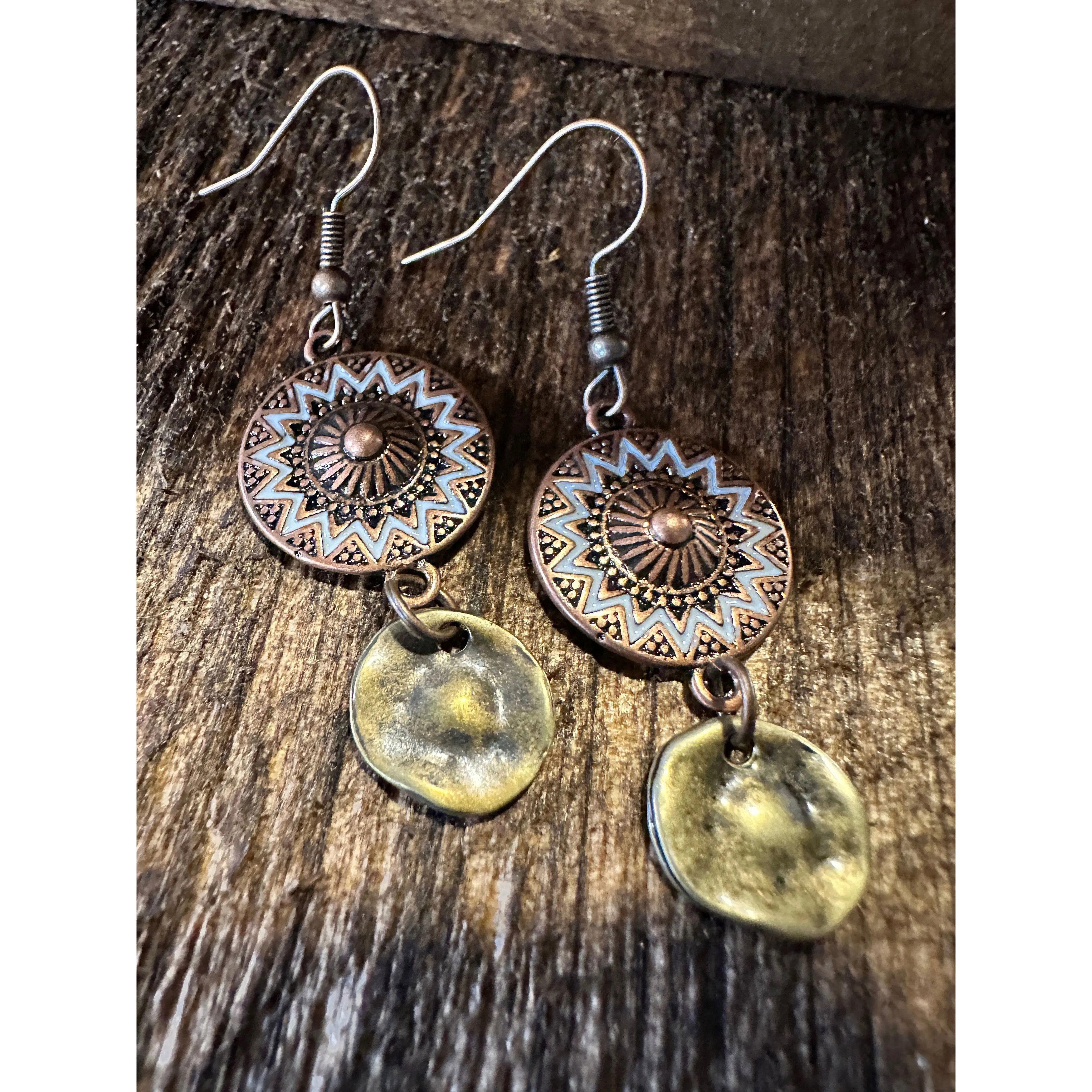 Other Boho Hippie Western Delicate Copper Sunshine Drop Wire Earri Size ONE SIZE - 4 Thumbnail