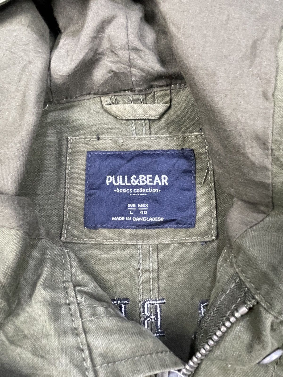Pull & Bear Pull & Bear West Blue Big Logo Military Type Parka Size US L / EU 52-54 / 3 - 10 Thumbnail