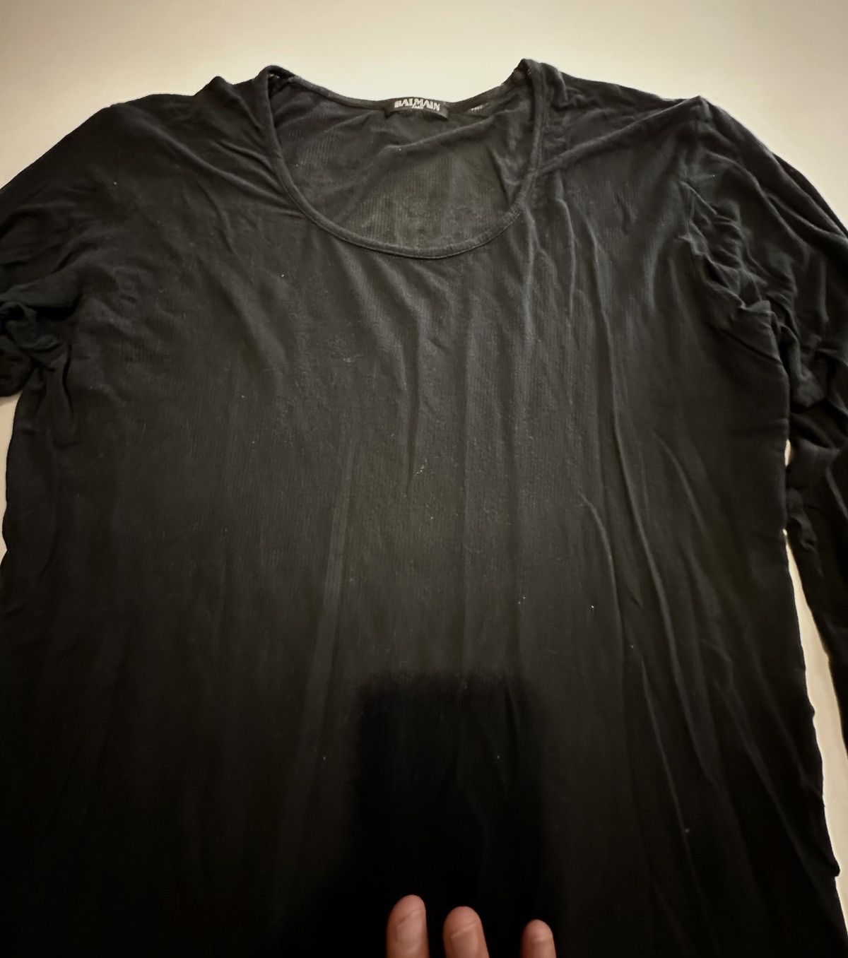Balmain Balmain Ribbed Long Sleeve T Shirt Size US M / EU 48-50 / 2 - 2 Thumbnail