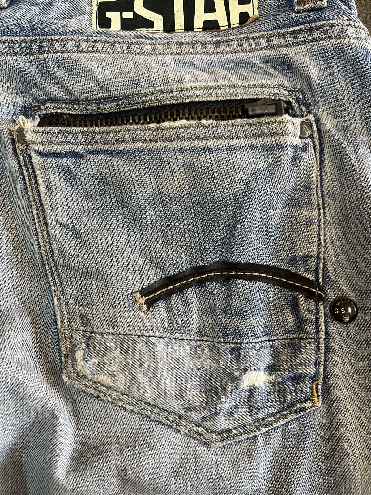 G-Star Vintage G Star Raw Curvy Leg Distressed Denim Size US 34 / EU 50 - 12 Thumbnail
