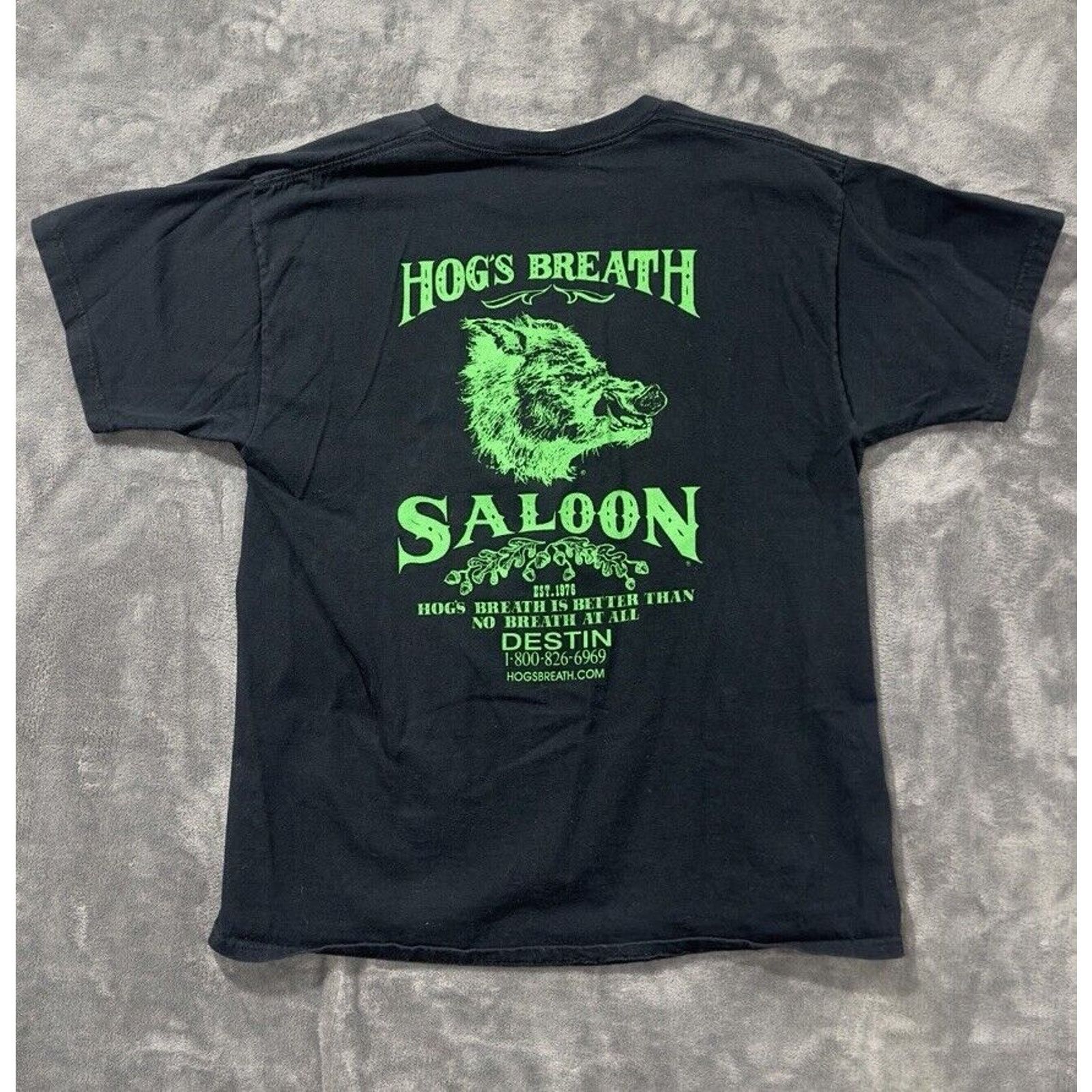 Fruit Of The Loom VTG Y2K Hog’s Breath Saloon Florida Mens Black Shirt Size XL Size US XL / EU 56 / 4 - 2 Thumbnail
