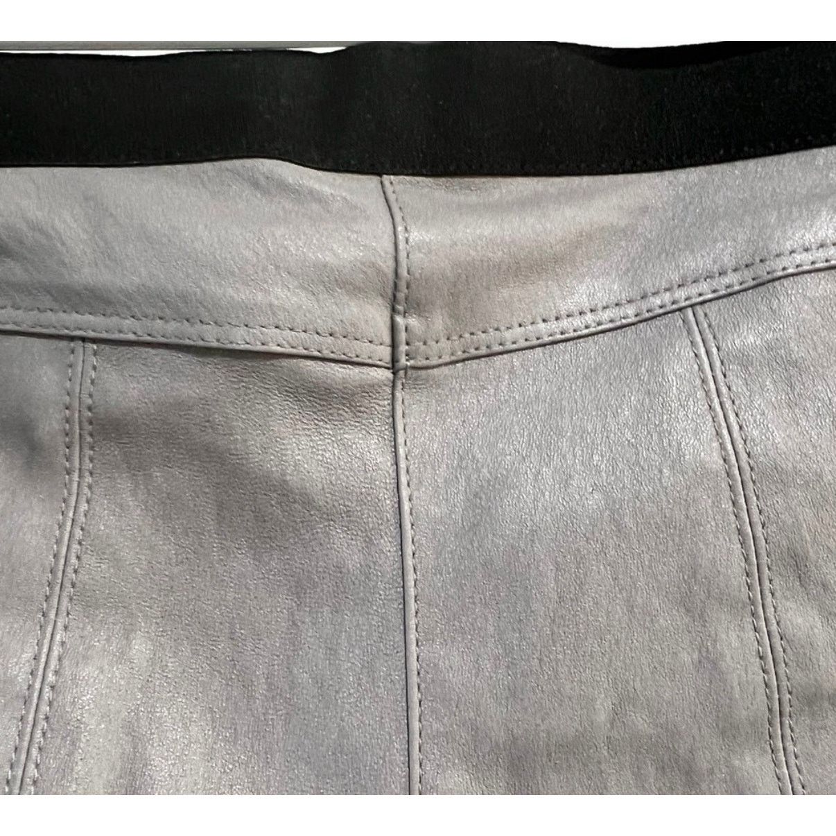 Theory Theory Gray Lamb Leather Leggings Size 4 Slim Fit Leather Size 27" / US 4 / IT 40 - 2 Thumbnail