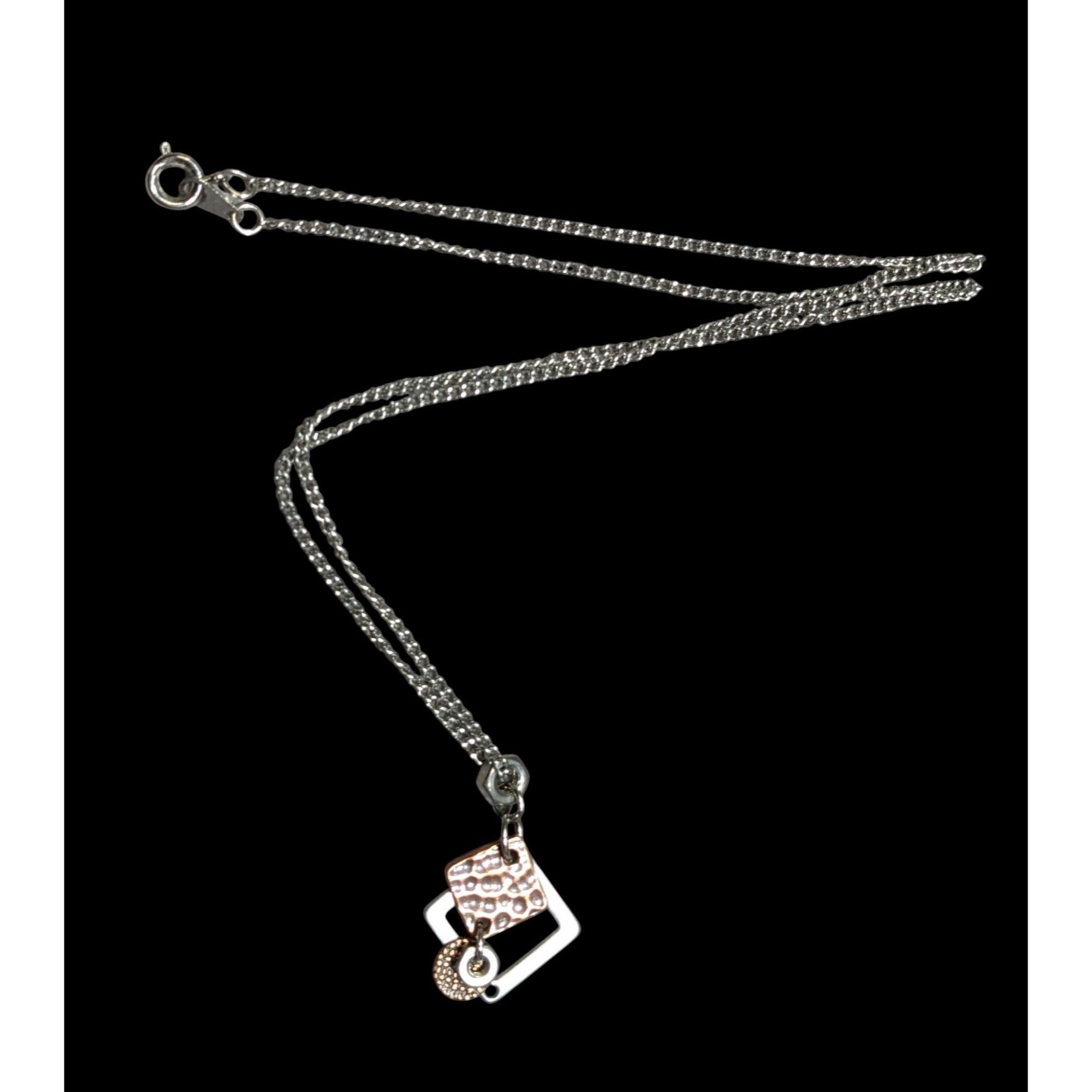 Other Dainty Copper & Silver Tone Geometric Pendant Necklace Size ONE SIZE - 1 Thumbnail