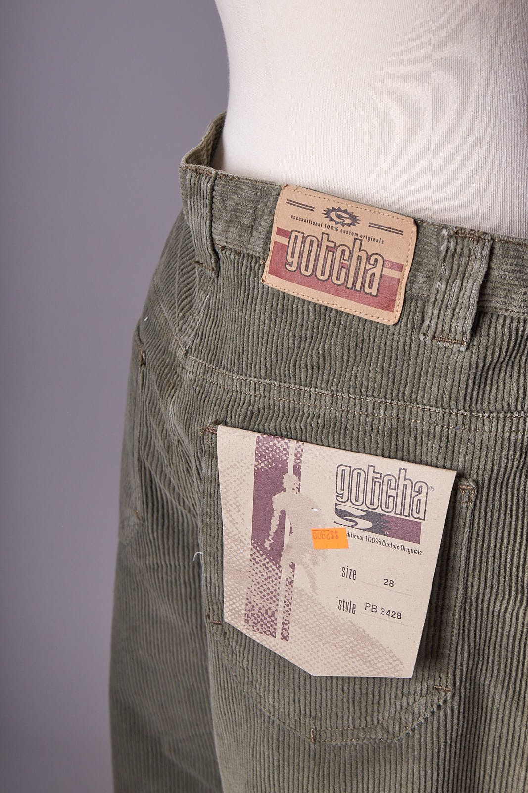 1990s Green Corduroy Deadstock Gotcha Pants