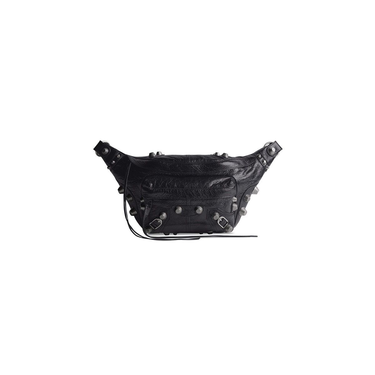 image of $2.8K Value Balenciaga Le Cagole Medium Leather Belt Bag in Black, Men's