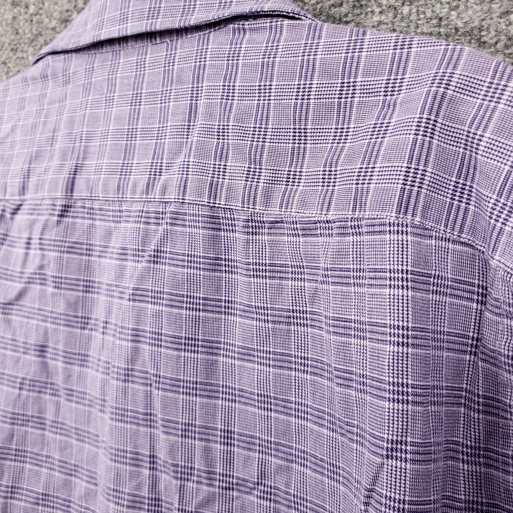 Michael Kors Michael Kors Dress Shirt Mens M Medium Purple Button-Up Plaid Slim Fit Collared Size 40R - 7 Thumbnail