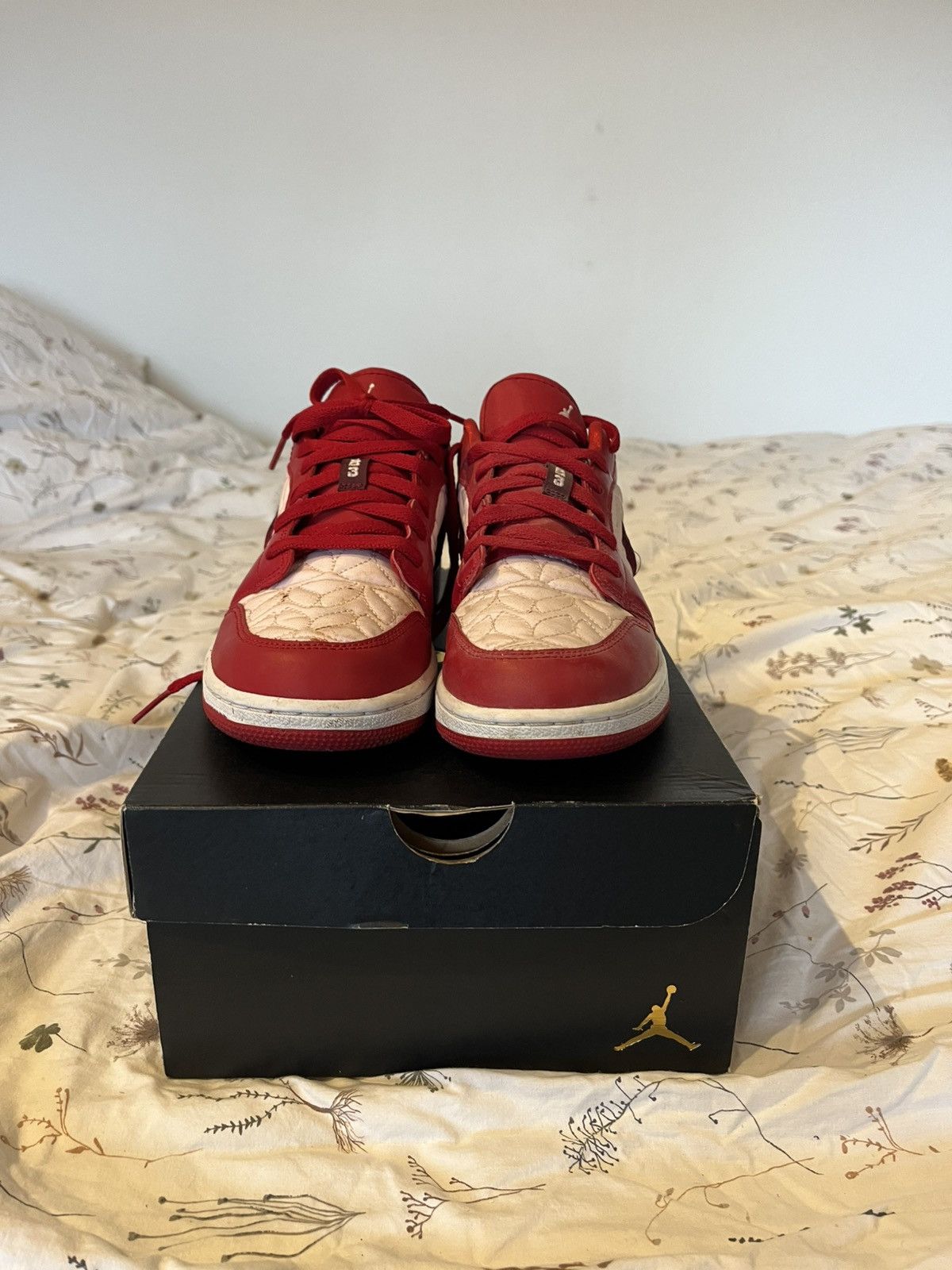 Nike Jordan 1 low red quilt🎯 Size US 7.5 / IT 37.5 - 5 Thumbnail