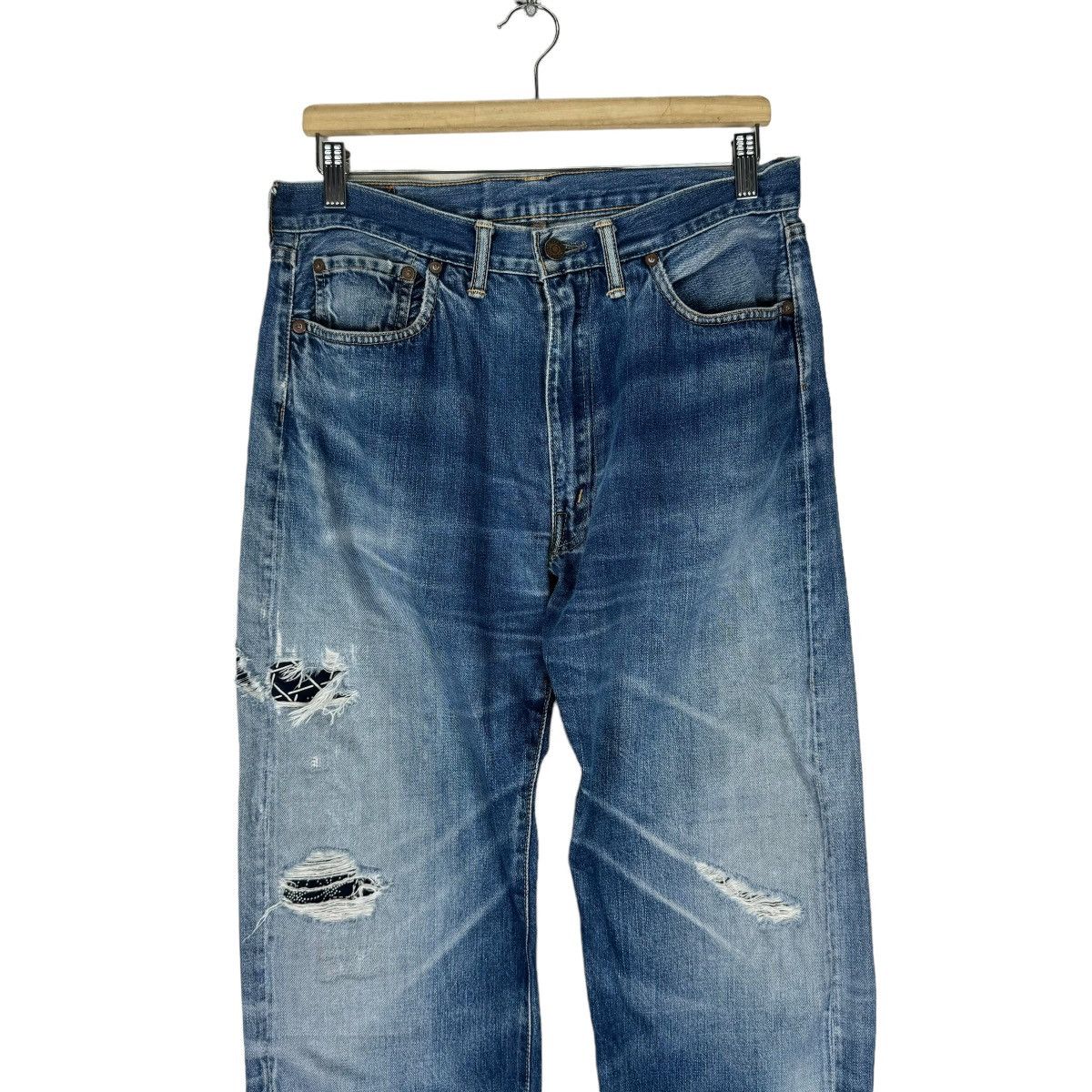 The Silver Stone ❄️SILVER STONE PATCHWORK DENIM JEANS PANTS LIKE KAPITAL Size US 30 / EU 46 - 3 Thumbnail