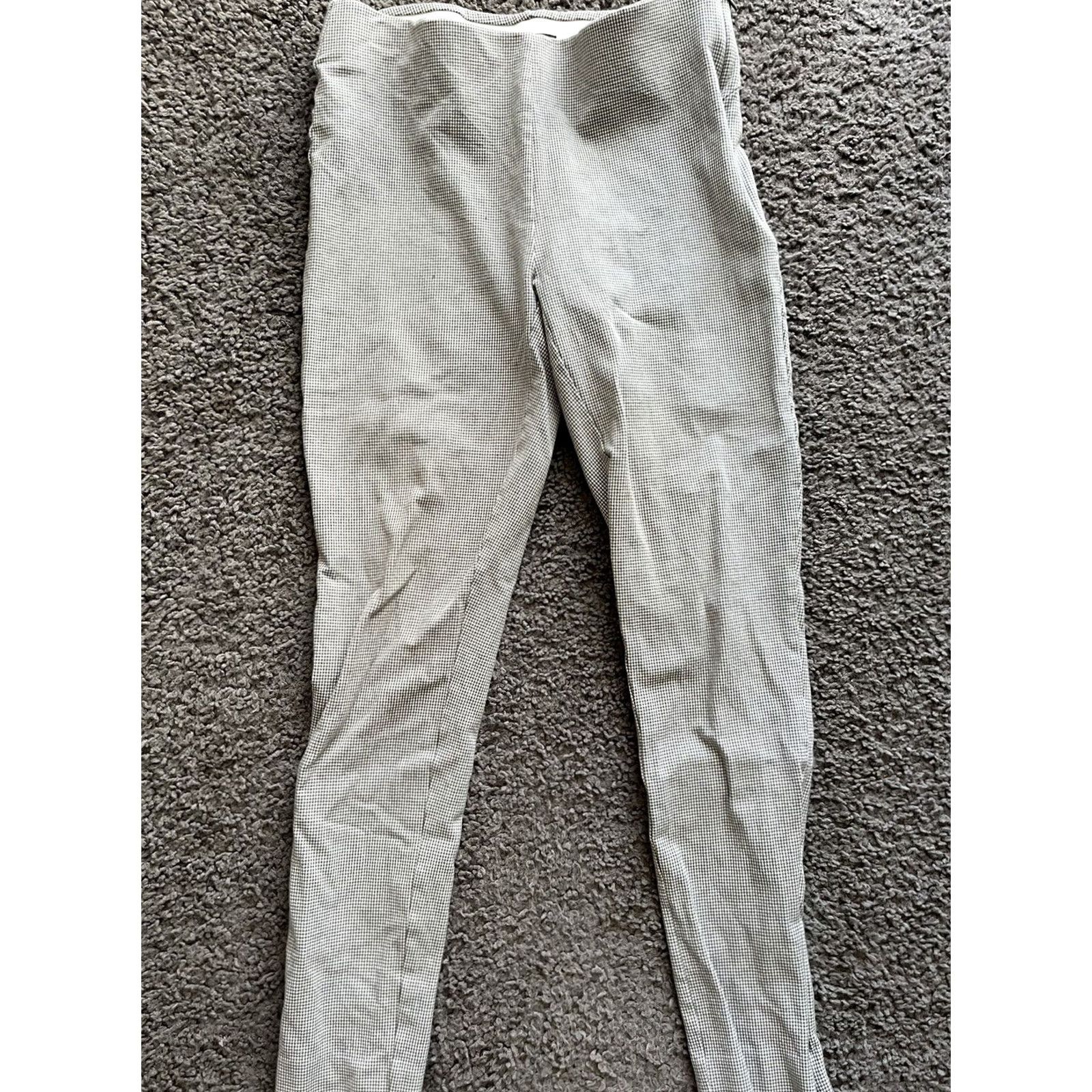 Ann Taylor Ann Taylor Loft Pants Check Skinny Ankle 2 Gray Womens Career Wear 27 in Inseam Side Zip Button Hook & Eye Size 26" / US 2 / IT 38 - 2 Thumbnail